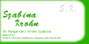 szabina krohn business card